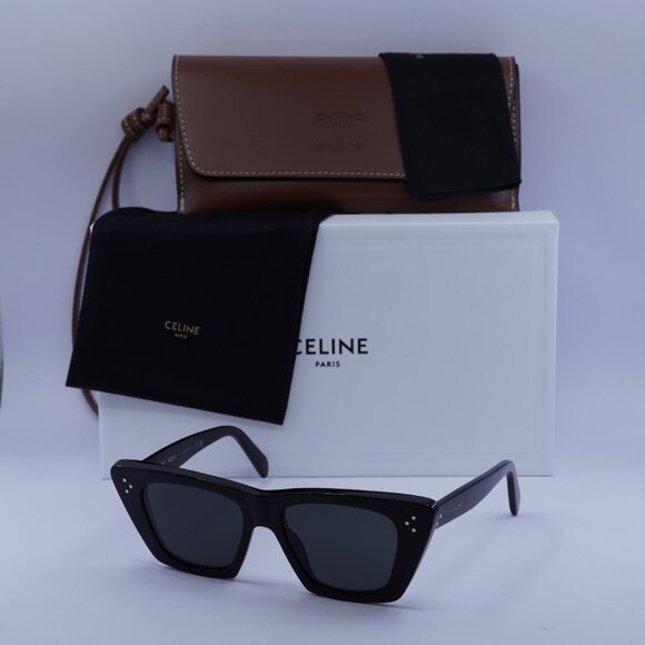 Celine CL40187I 01A Cat Eye Sunglasses - Black/Grey - Picture 5 of 12